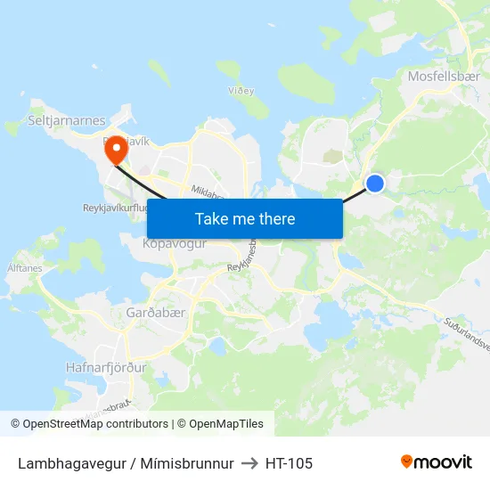 Lambhagavegur / Mímisbrunnur to HT-105 map