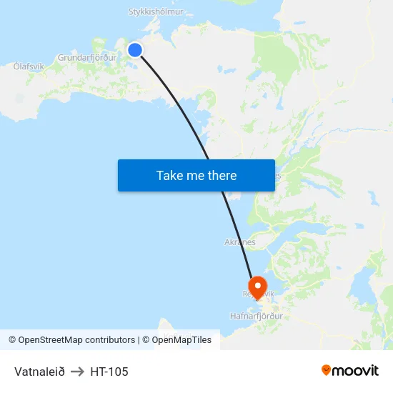 Vatnaleið to HT-105 map