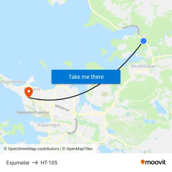 Esjumelar to HT-105 map