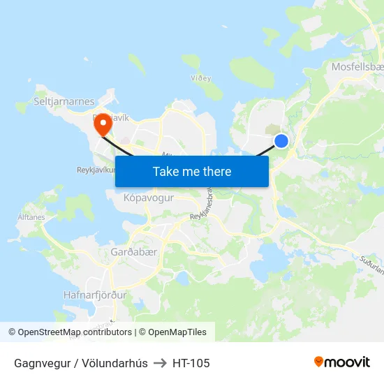 Gagnvegur / Völundarhús to HT-105 map