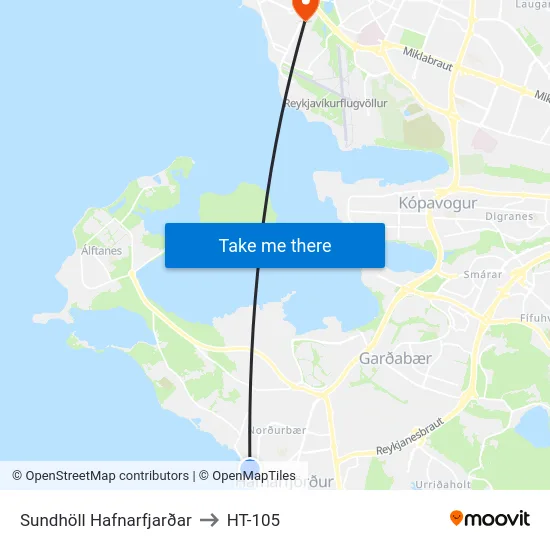 Sundhöll Hafnarfjarðar to HT-105 map