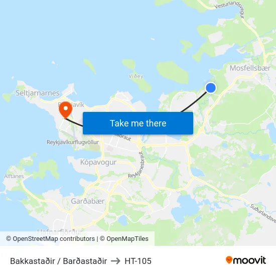 Bakkastaðir / Barðastaðir to HT-105 map