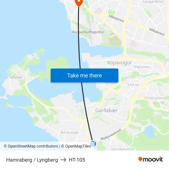 Hamraberg / Lyngberg to HT-105 map