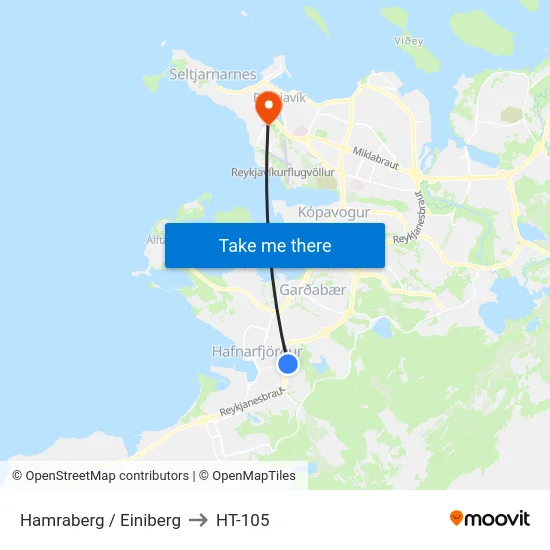 Hamraberg / Einiberg to HT-105 map