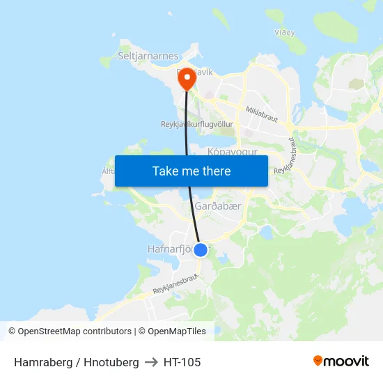 Hamraberg / Hnotuberg to HT-105 map