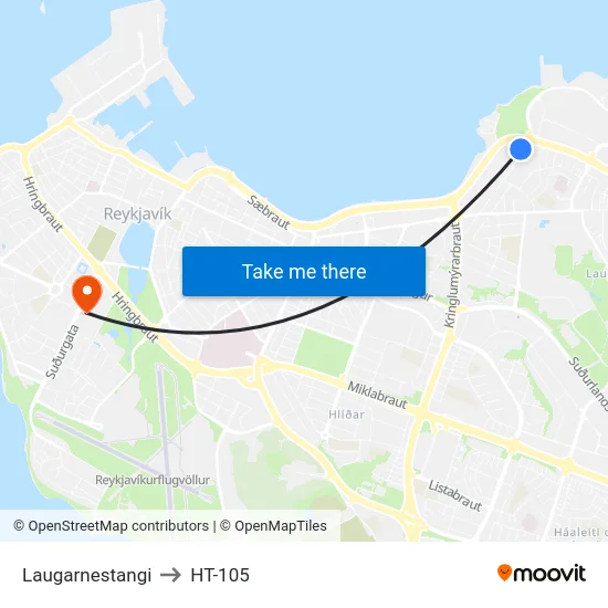 Laugarnestangi to HT-105 map