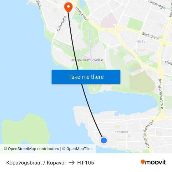 Kópavogsbraut / Kópavör to HT-105 map