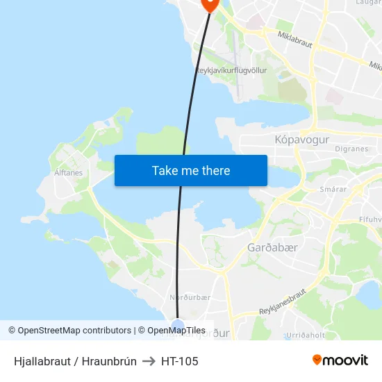 Hjallabraut / Hraunbrún to HT-105 map