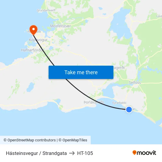 Hásteinsvegur / Strandgata to HT-105 map