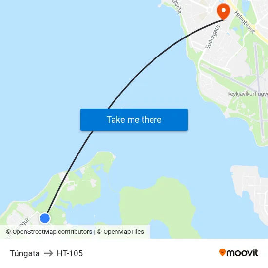Túngata to HT-105 map