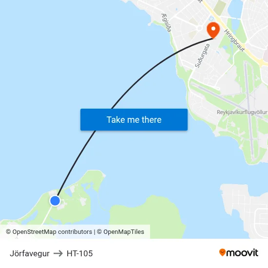 Jörfavegur to HT-105 map