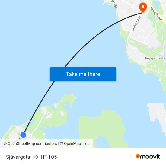 Sjávargata to HT-105 map
