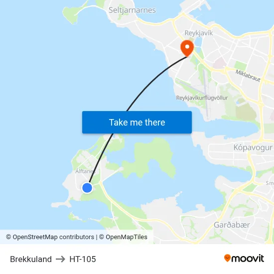 Brekkuland to HT-105 map