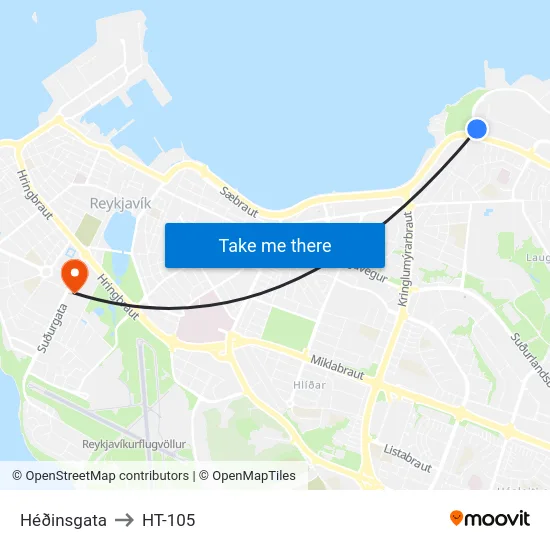 Héðinsgata to HT-105 map