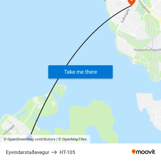 Eyvindarstaðavegur to HT-105 map