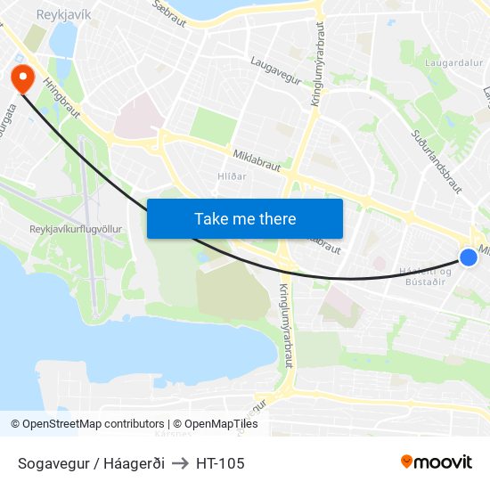 Sogavegur / Háagerði to HT-105 map