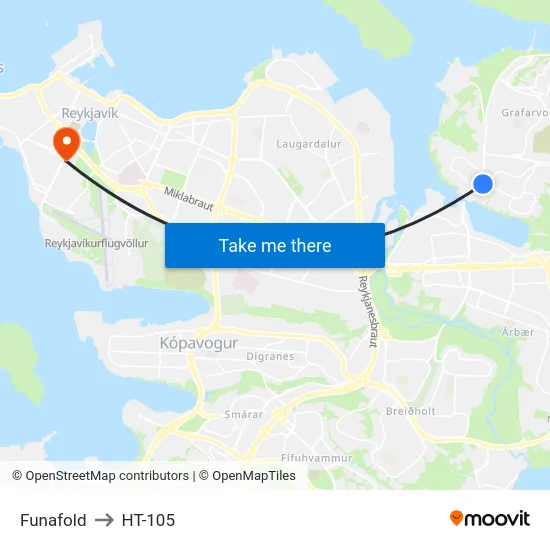 Funafold to HT-105 map