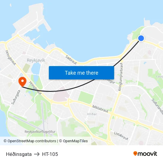 Héðinsgata to HT-105 map