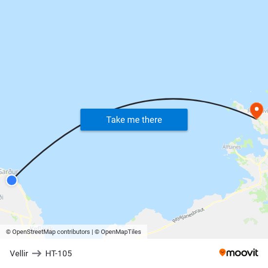 Vellir to HT-105 map