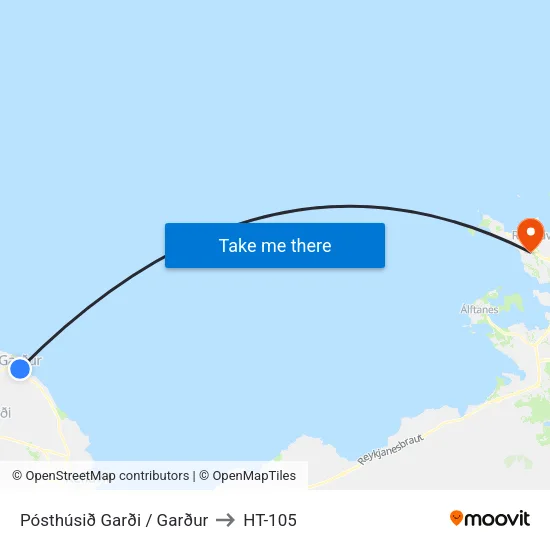Pósthúsið Garði / Garður to HT-105 map