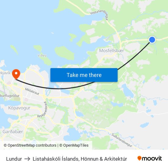 Lundur to Listaháskóli Íslands, Hönnun & Arkitektúr map