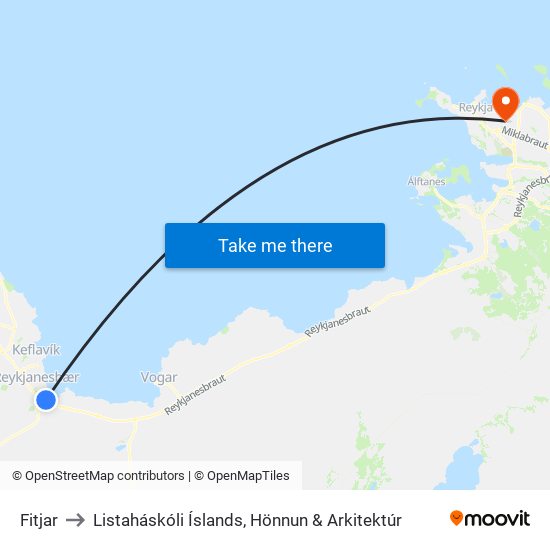 Fitjar to Listaháskóli Íslands, Hönnun & Arkitektúr map