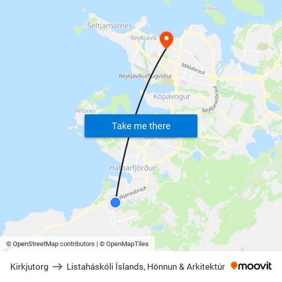 Kirkjutorg to Listaháskóli Íslands, Hönnun & Arkitektúr map