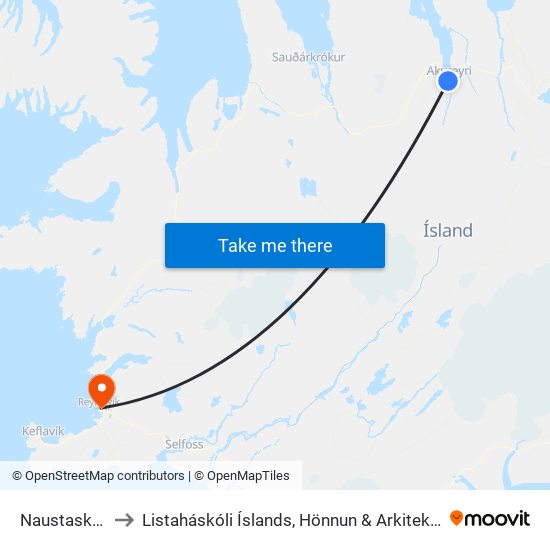 Naustaskóli to Listaháskóli Íslands, Hönnun & Arkitektúr map