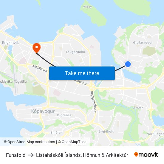 Funafold to Listaháskóli Íslands, Hönnun & Arkitektúr map