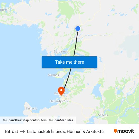 Bifröst to Listaháskóli Íslands, Hönnun & Arkitektúr map