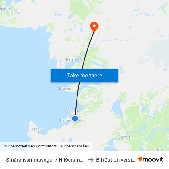 Smárahvammsvegur / Hlíðarsmári to Bifröst University map
