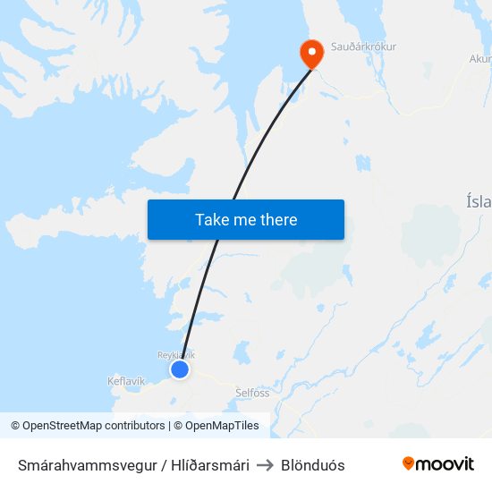 Smárahvammsvegur / Hlíðarsmári to Blönduós map