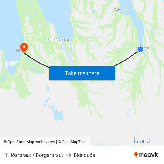 Hlíðarbraut / Borgarbraut to Blönduós map