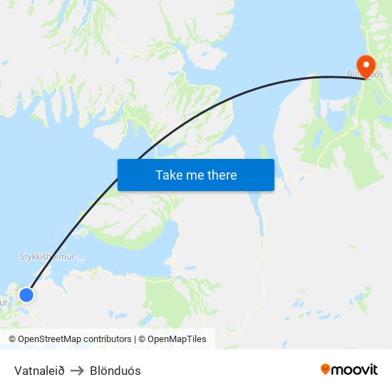 Vatnaleið to Blönduós map