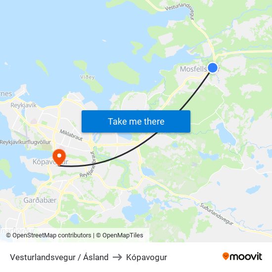 Vesturlandsvegur / Ásland to Kópavogur map