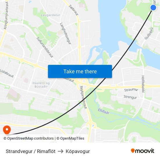 Strandvegur / Rimaflöt to Kópavogur map