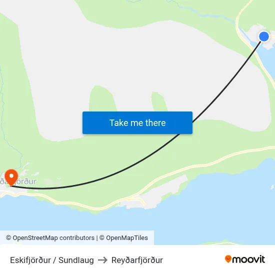 Eskifjörður / Sundlaug to Reyðarfjörður map