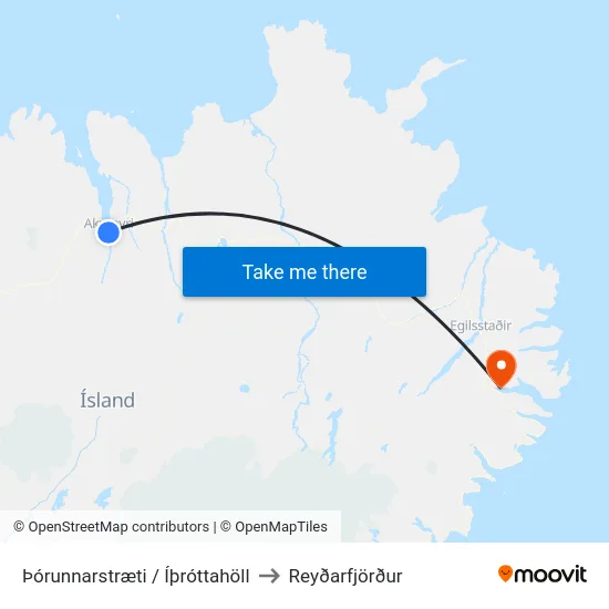 Þórunnarstræti / Íþróttahöll to Reyðarfjörður map