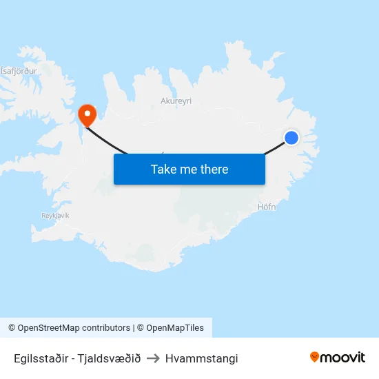 Egilsstaðir - Tjaldsvæðið to Hvammstangi map