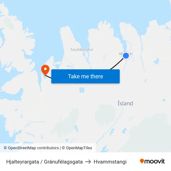 Hjalteyrargata / Gránufélagsgata to Hvammstangi map