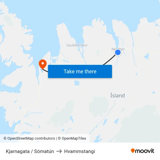 Kjarnagata / Sómatún to Hvammstangi map