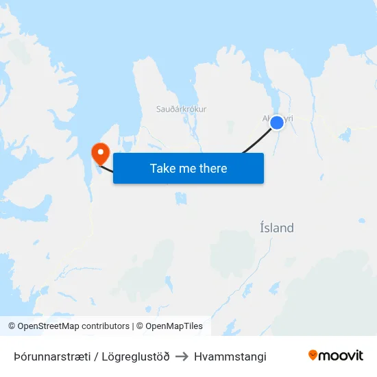 Þórunnarstræti / Lögreglustöð to Hvammstangi map