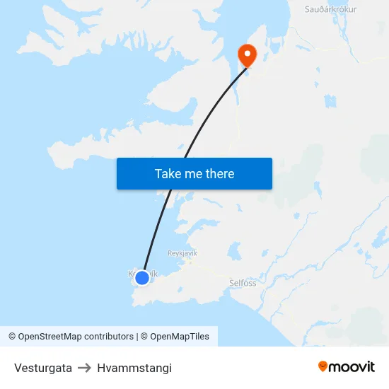 Vesturgata to Hvammstangi map