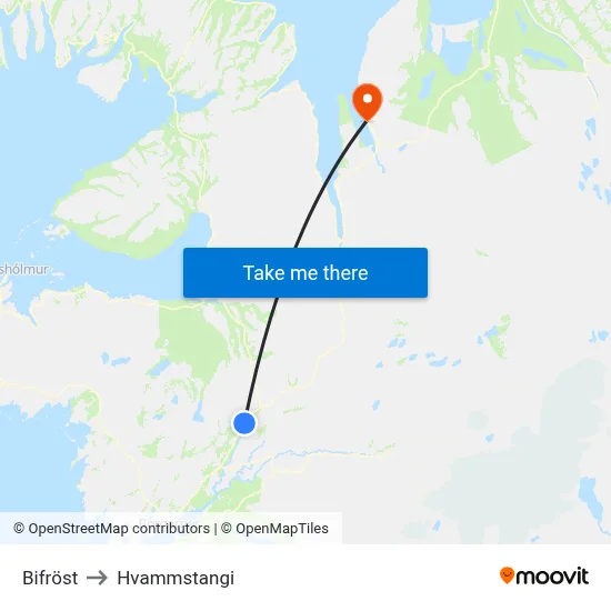 Bifröst to Hvammstangi map