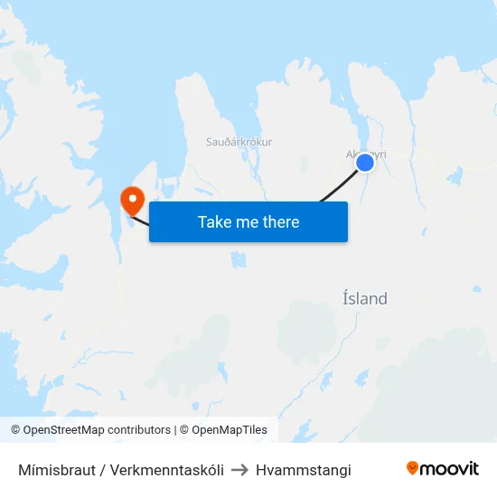 Mímisbraut / Verkmenntaskóli to Hvammstangi map