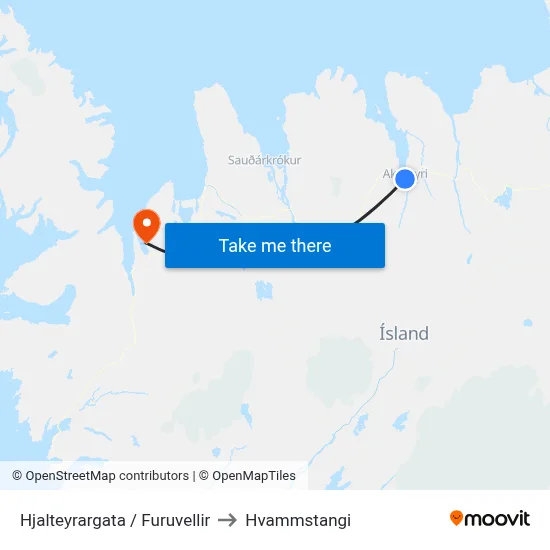 Hjalteyrargata / Furuvellir to Hvammstangi map