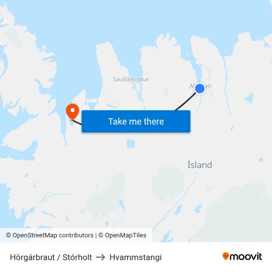 Hörgárbraut / Stórholt to Hvammstangi map