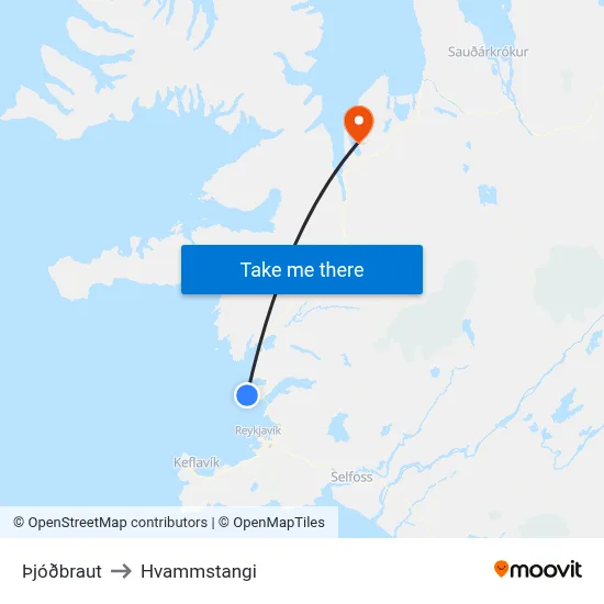 Þjóðbraut to Hvammstangi map