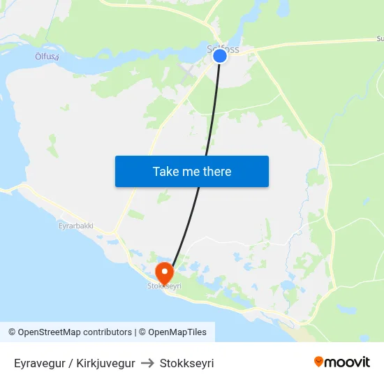 Eyravegur / Kirkjuvegur to Stokkseyri map