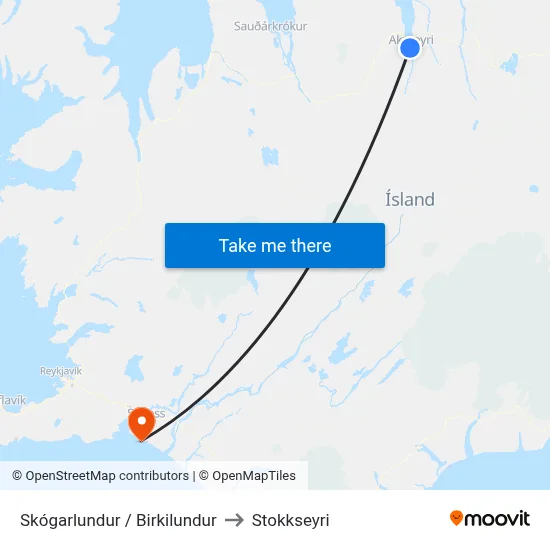 Skógarlundur / Birkilundur to Stokkseyri map